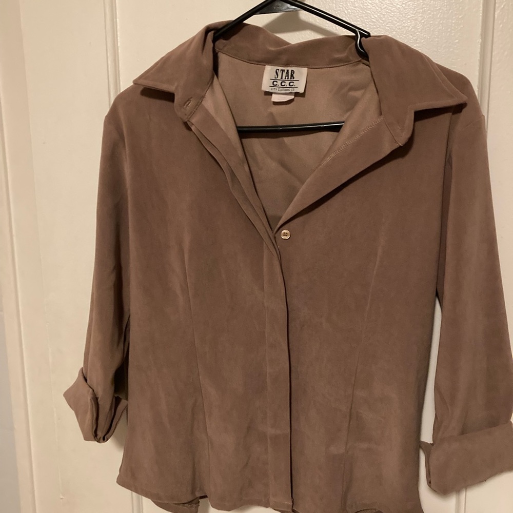 Vintage camel button up